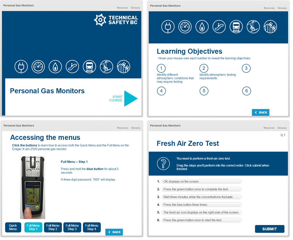 Personal gas monitor eLearning course